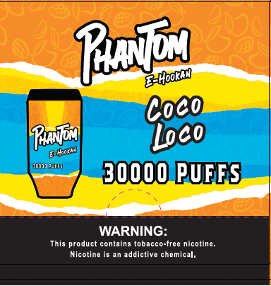 Phantom E Hookah Head  To-Go Vape 30000 PUFFS